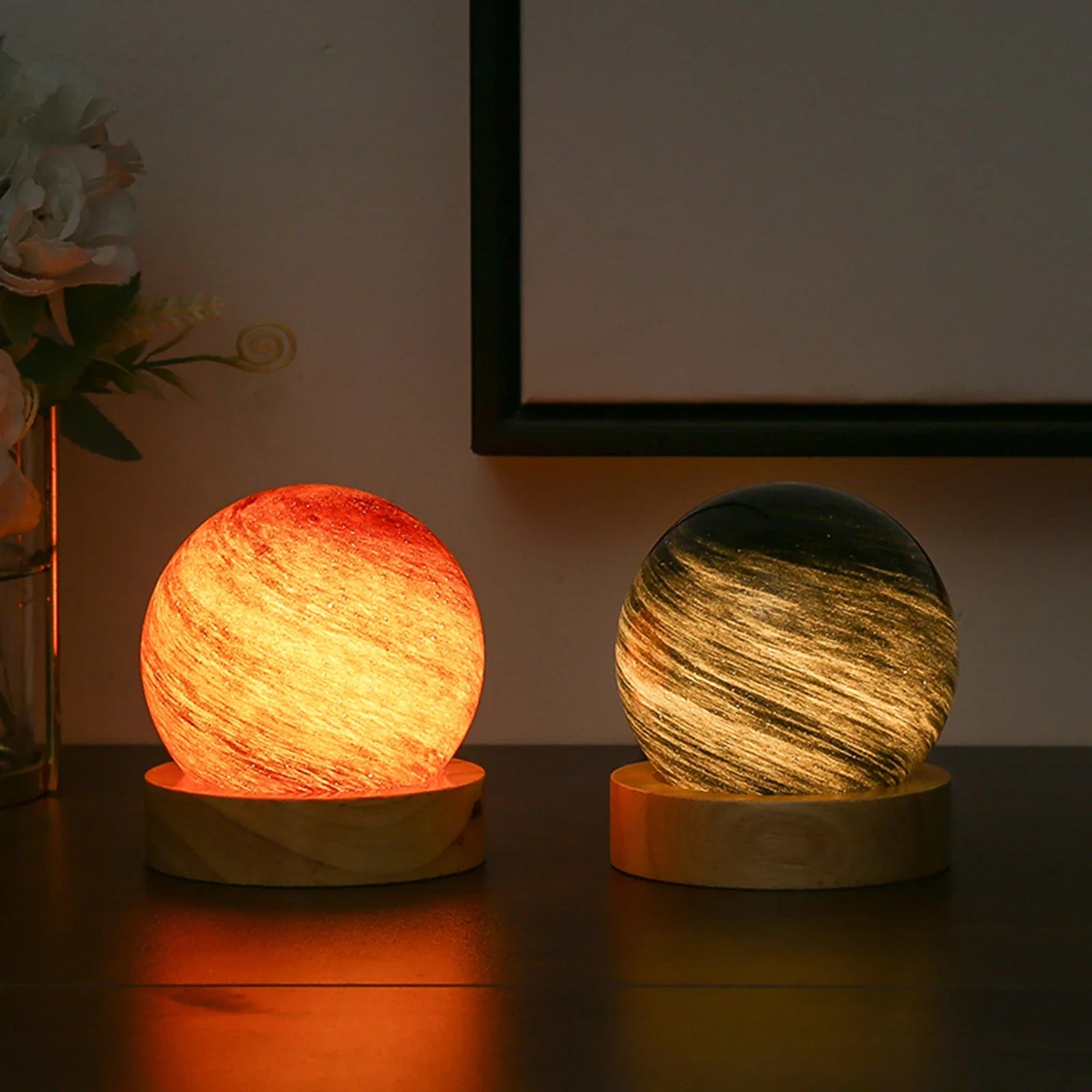 3D Crystal Planets Atmosphere Night Lamp