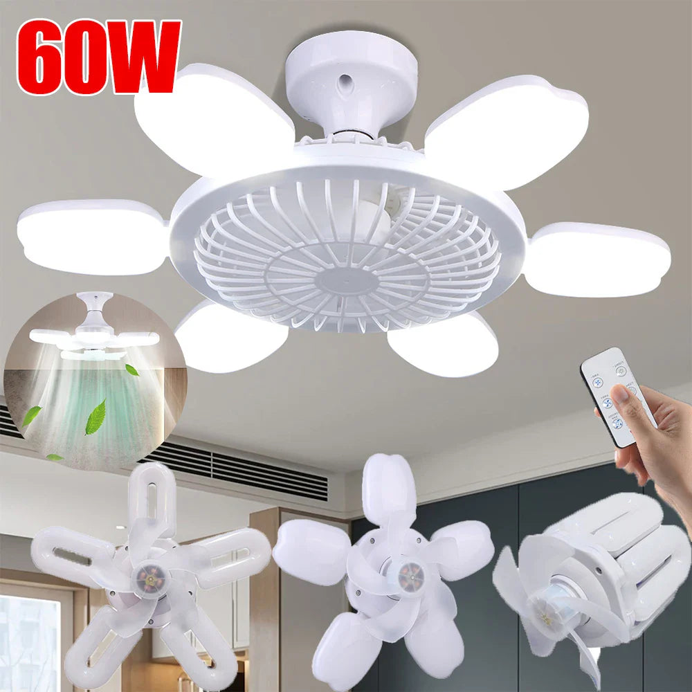 Silent Adjustable Remote Control Ceiling Foldable Fan Lamp