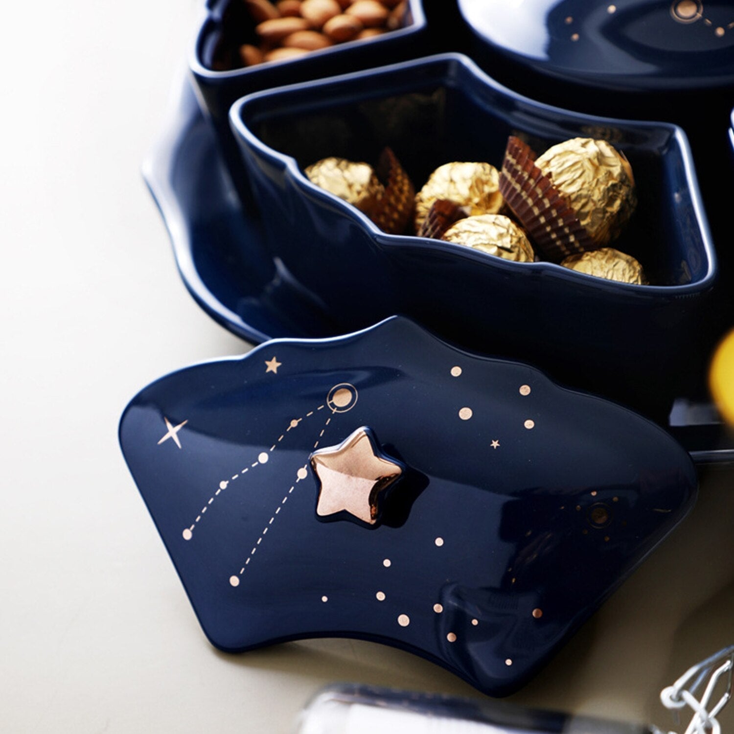 Night Sky Rotatable Ceramic Snack Plate