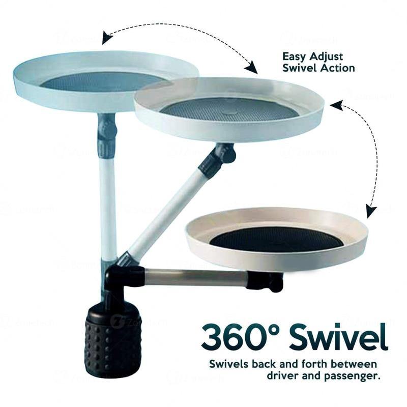 Multifunctional Adjustable Rotating Car Food Tray