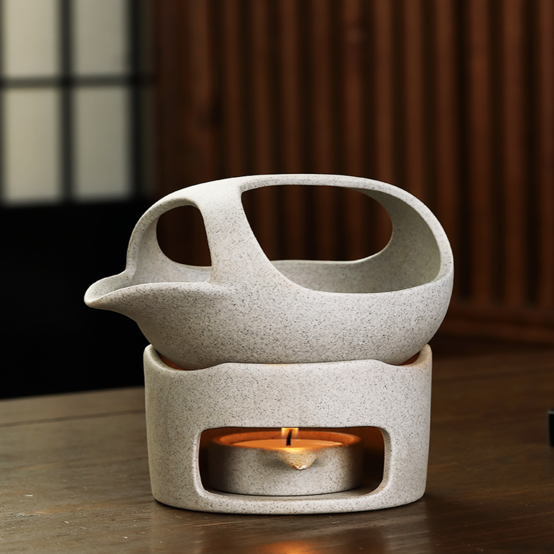 Japanese Style Simple Candle Tea Warmer Pot