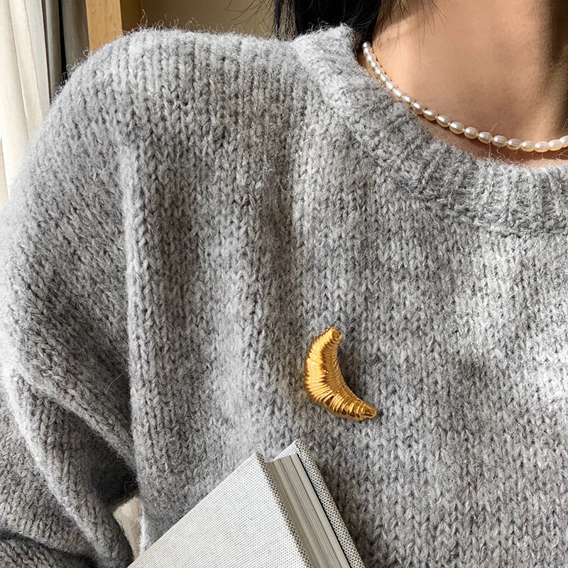 Classic Croissant Accent Brooch