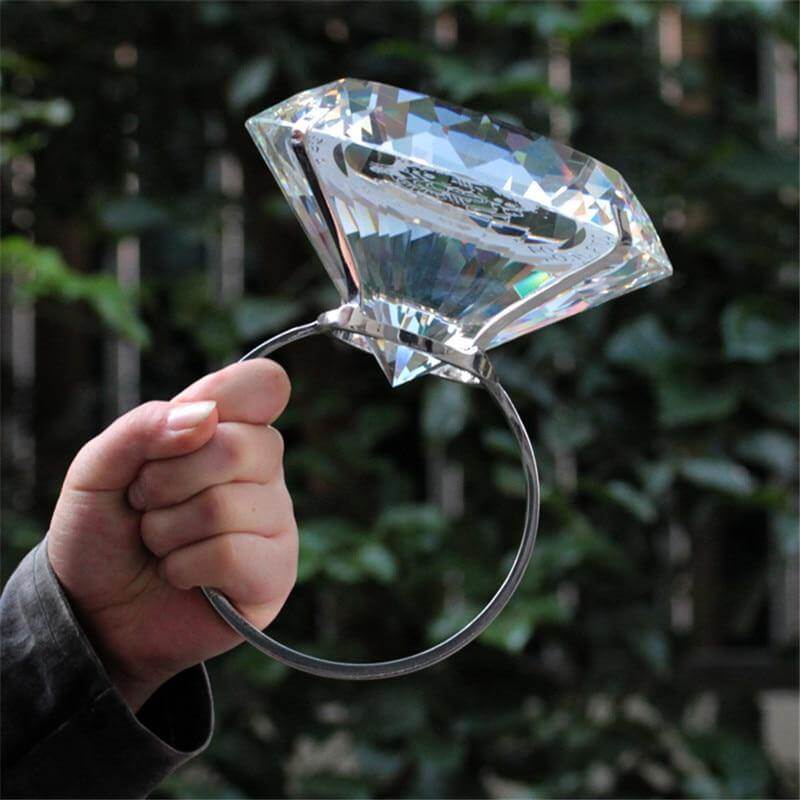 Transparent Giant Crystal Ring