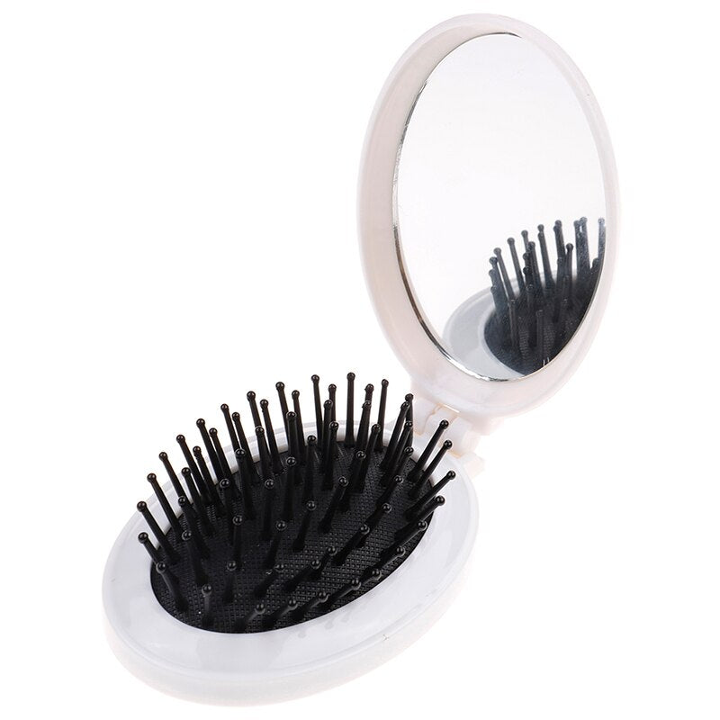 Pocket Beauty Mini Travel Hair Brush Mirror