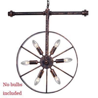 Luxury Wheel Loft Style Vintage Hanging Light Lamps