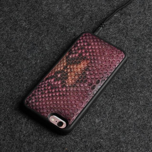 Luxury 3D Natural Python Skin Leather Cases for Iphone Models