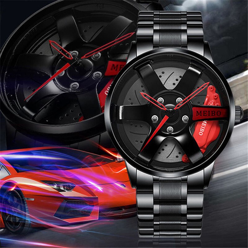 Waterproof Car Wheel Rim Wrist Men Watch