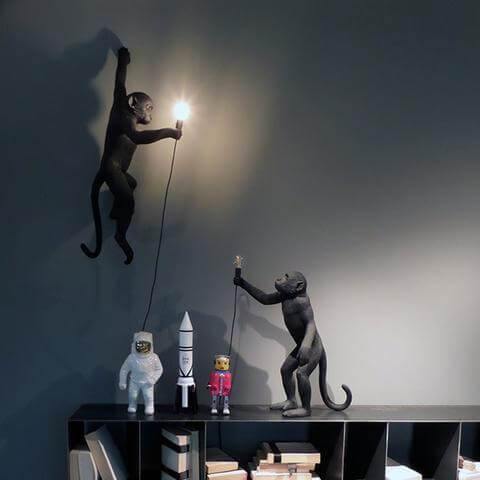 Modern Black Pendant Monkey Lamp