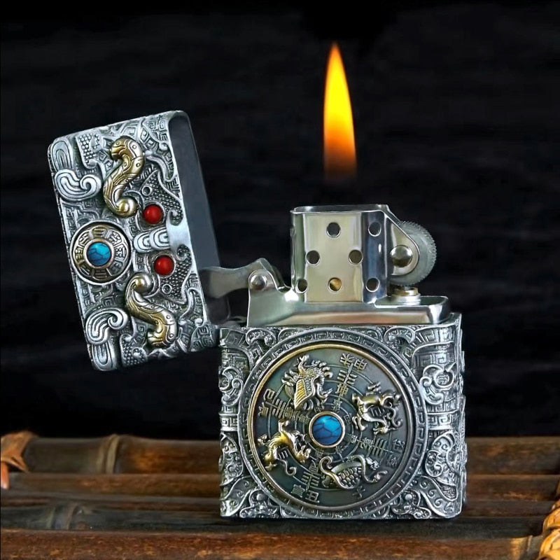 Heavy Armor Steel Spark Kerosene Lighter