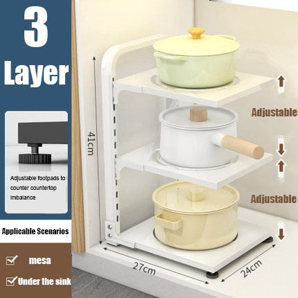 Easy Stack Adjustable Multi-layer Corner Rack