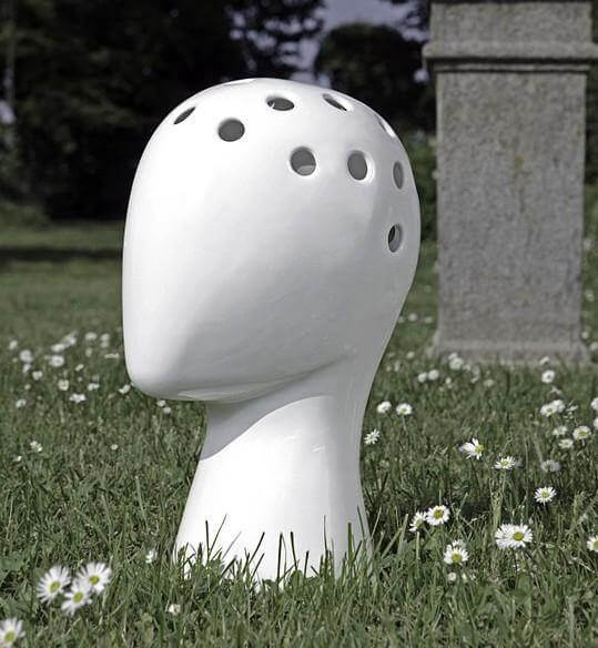 Creative Human Head White Black Decorative Ceramic Vase