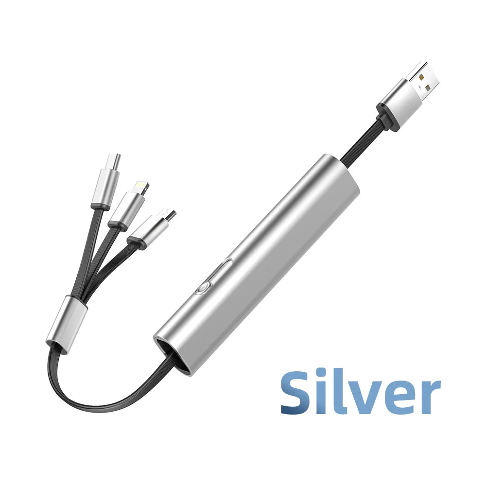 3in1 Metal Anti-Scratch Fast USB Smart Charging Cable