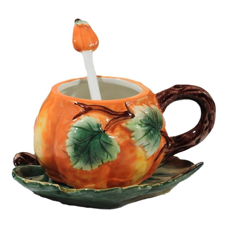 Creative Ceramic Pumpkin Mug Set