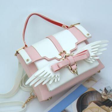 Angel Wing Lock Genuine Leather Women Bag