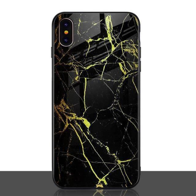 Luxury Marble Glass Agate Soft Edge Iphone Cases