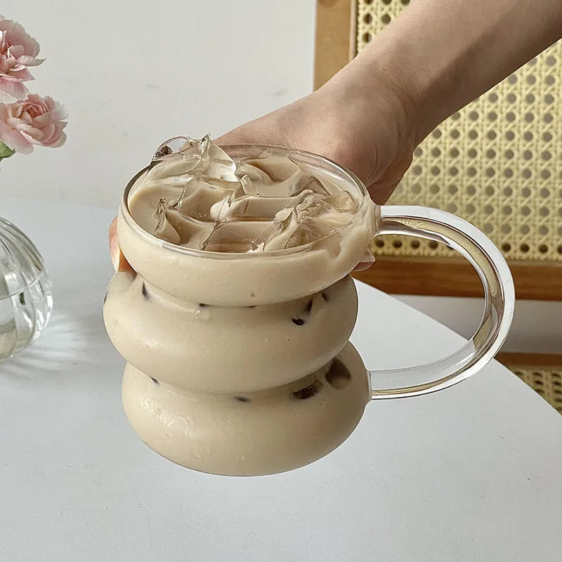 Sleek Glass Irregular Bubble Mug