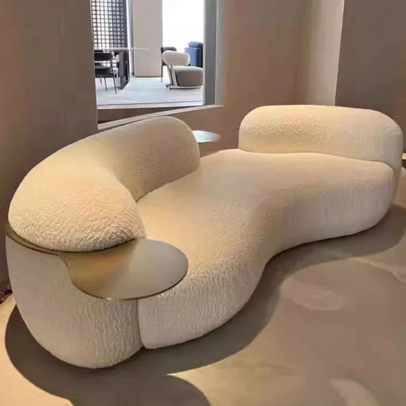 Nordic Style Sculptural Curved Artistic Lounge Sofa