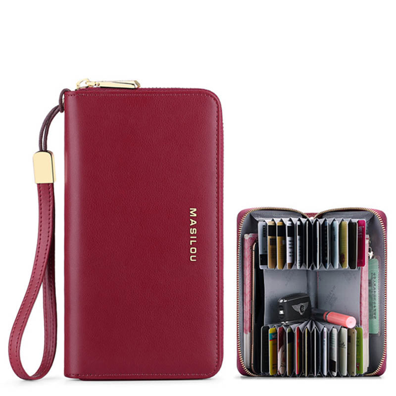 RFID Blocking Large Leather Women Wallet