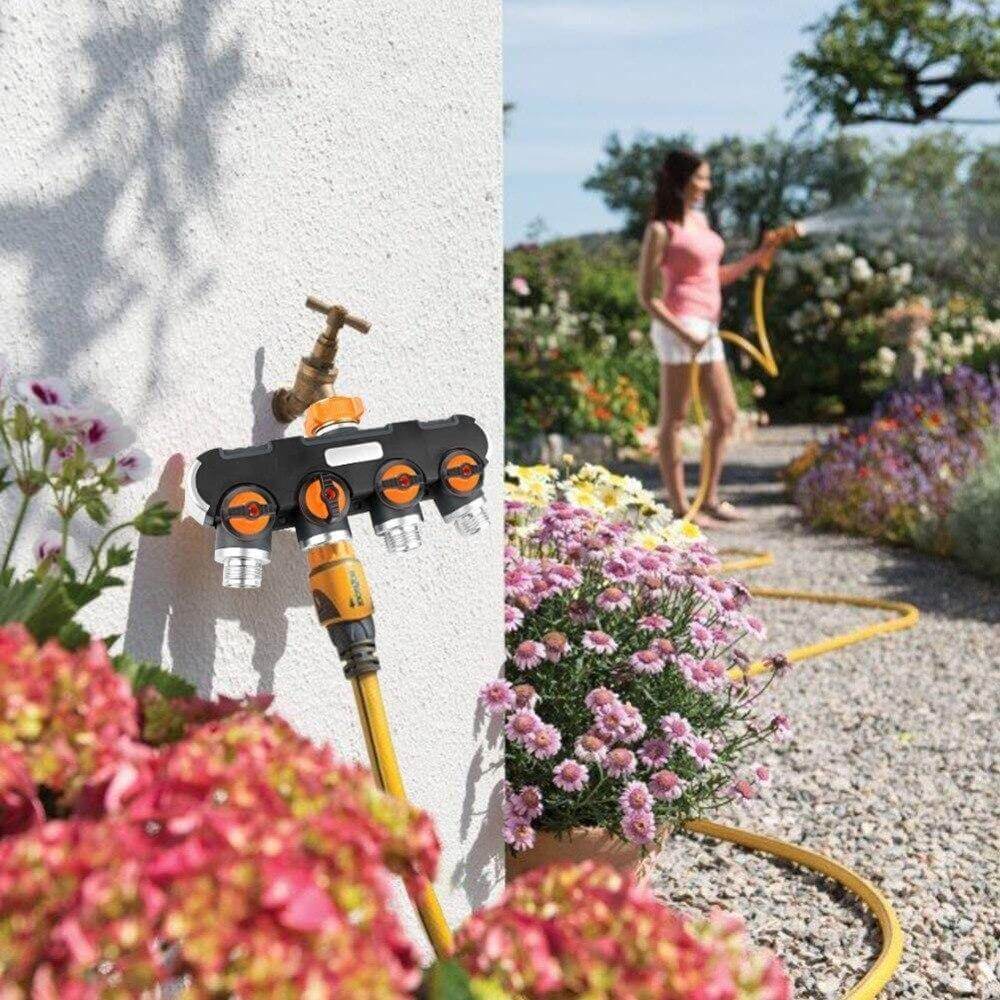 4-way Garden Hose Faucet Splitter Connector