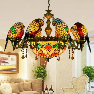 Antique Style Parrot Chandelier Lamp