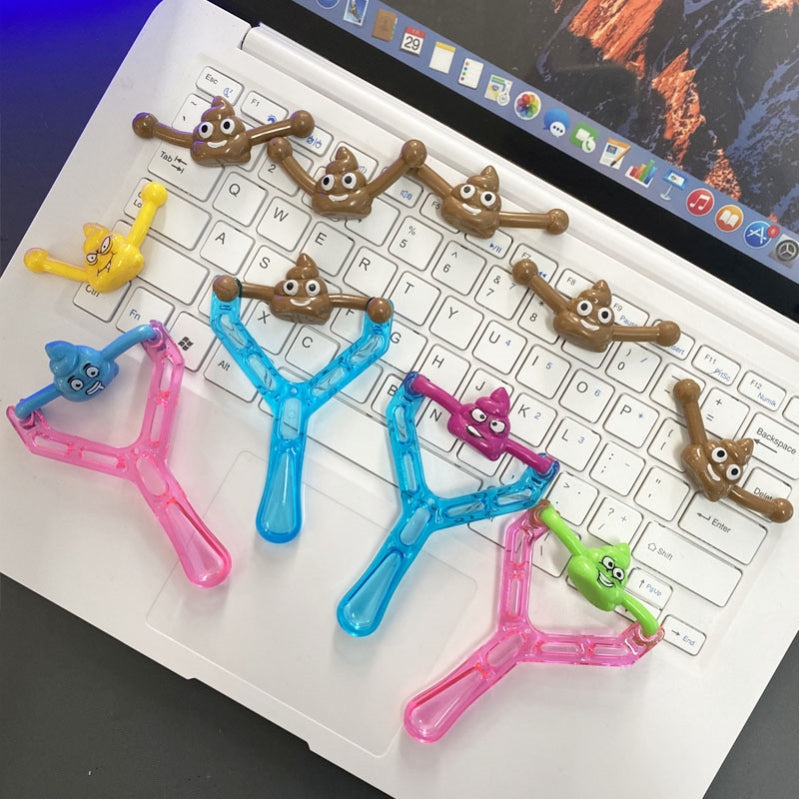 Elastic Poop Emoji Slingshot Toy