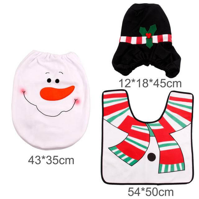 3pcs Fancy Santa Claus Toilet Seat Covers