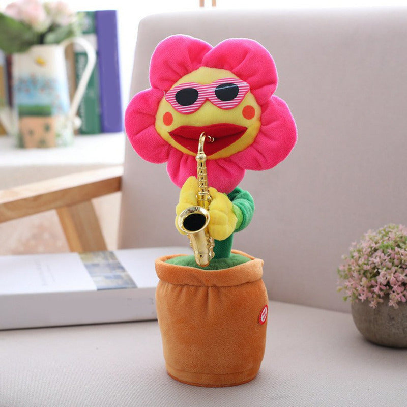 Dancing Plush Saxophone Flower Plant Toy