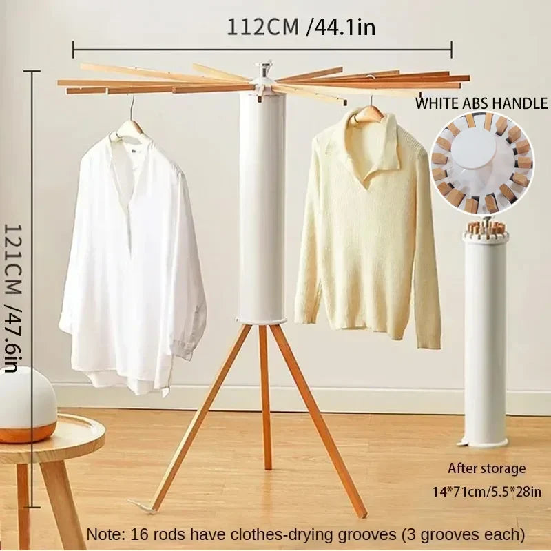 Space Saving Foldable Rotary Clothes Drying Rack