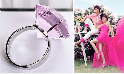 Transparent Giant Crystal Ring