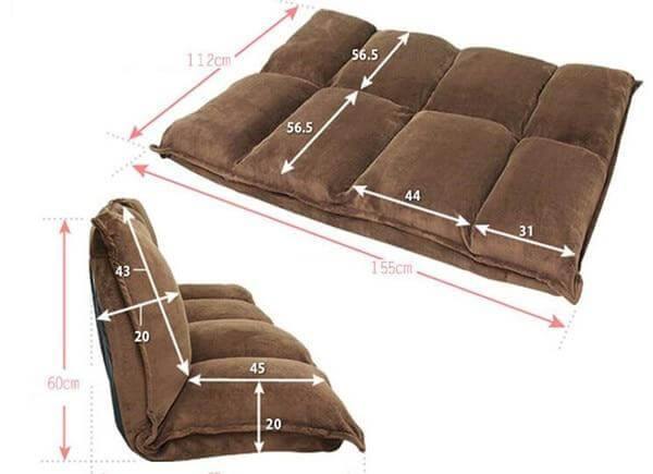 Adjustable Foldable Legless Lounge Sofa