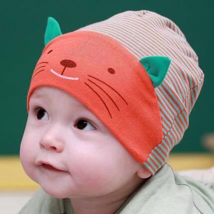 DreamShining Cotton Baby Hat Lovely Cat Stripe for babies