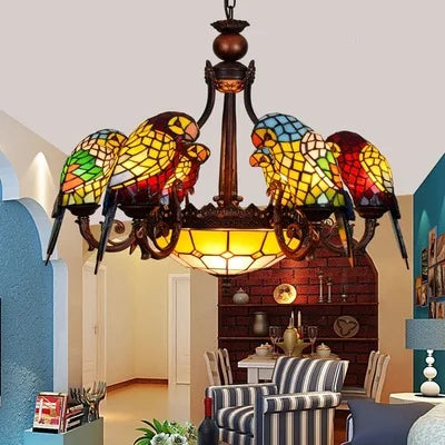 Antique Style Parrot Chandelier Lamp