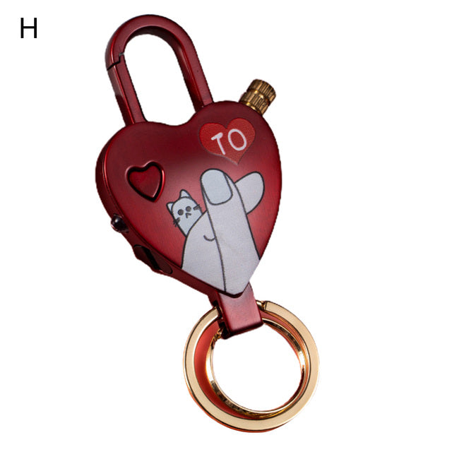 Stylish Heart Permanent Keychain Match Lighter