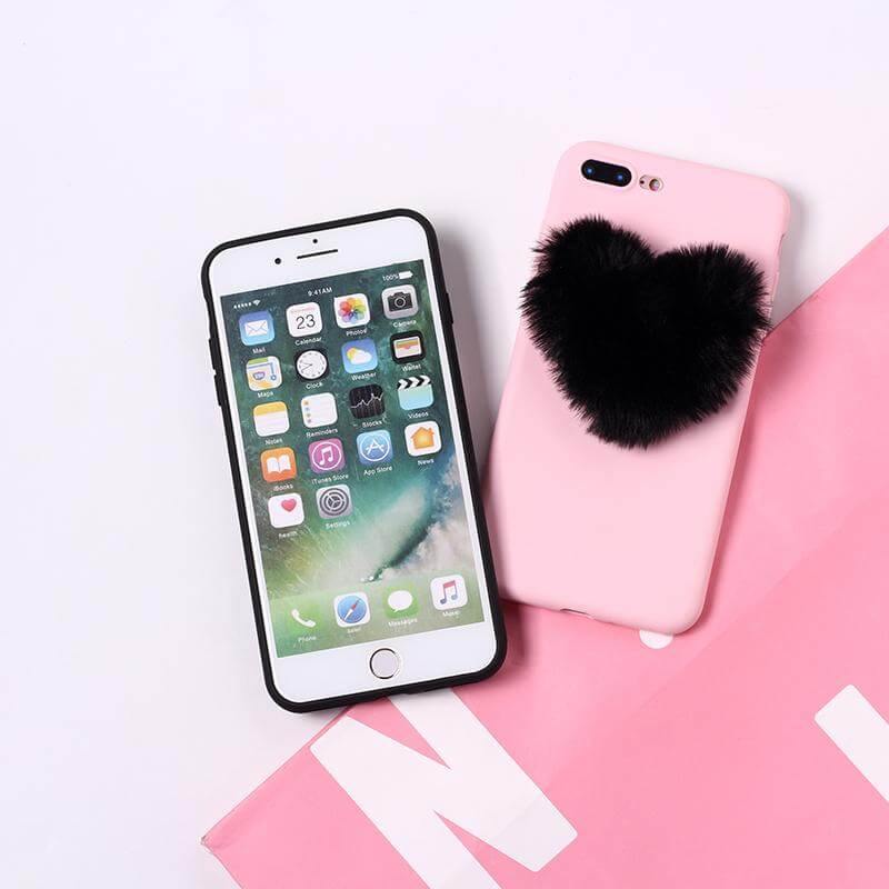 Fluffy Lover Heart Cute Iphone Cases