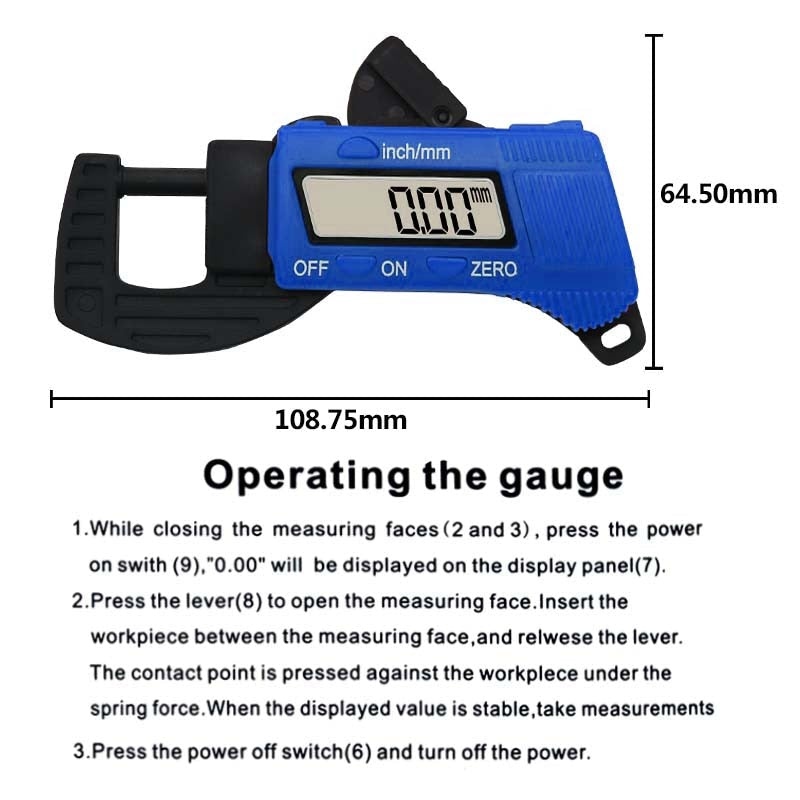 Carbon Fiber Digital Thickness Caliper Tool