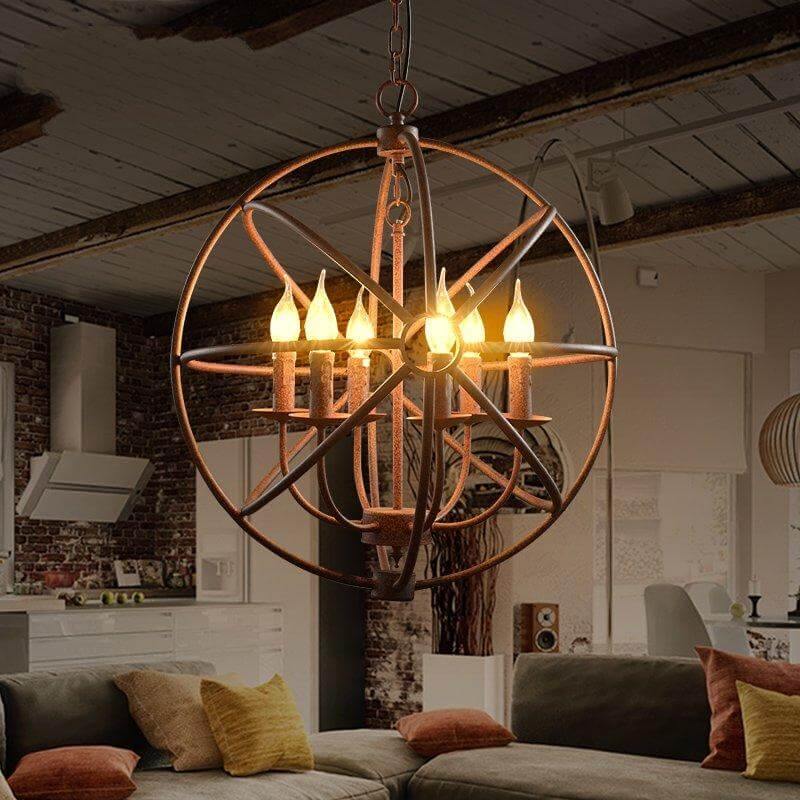 Loft Circular Globe Ball Iron Bird Cage Hanging Light Lamps