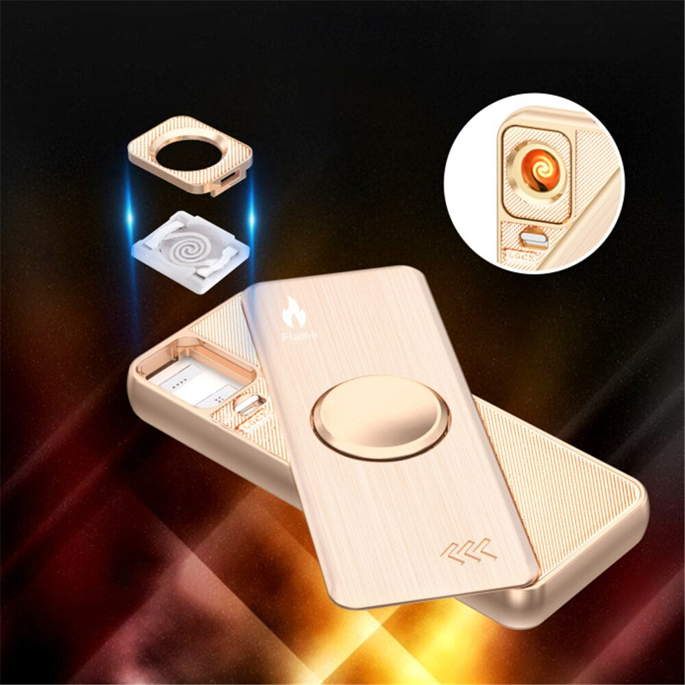 Windproof USB Lighter Fidget Spinner