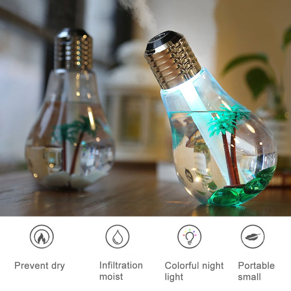 Colorful Light Bulb Air Humidifier