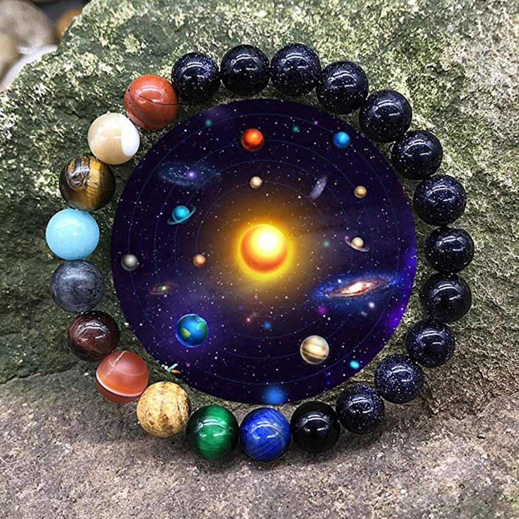 Solar System Natural Stone Charming Bracelet