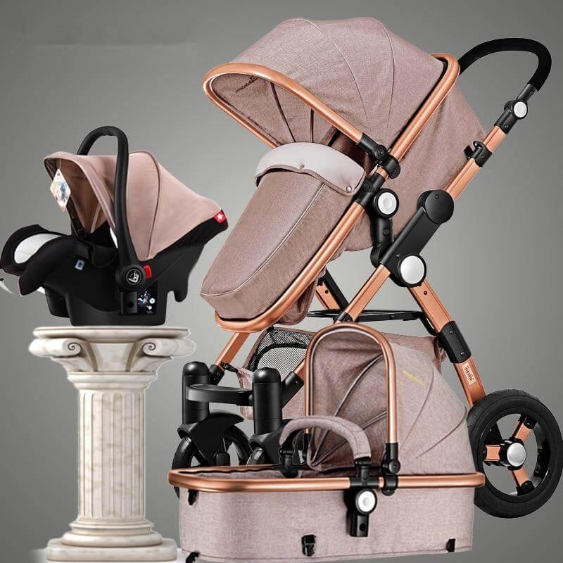 Luxury 3 in 1 Portable Higher Land-scape Carriage Foldable Baby Stroller