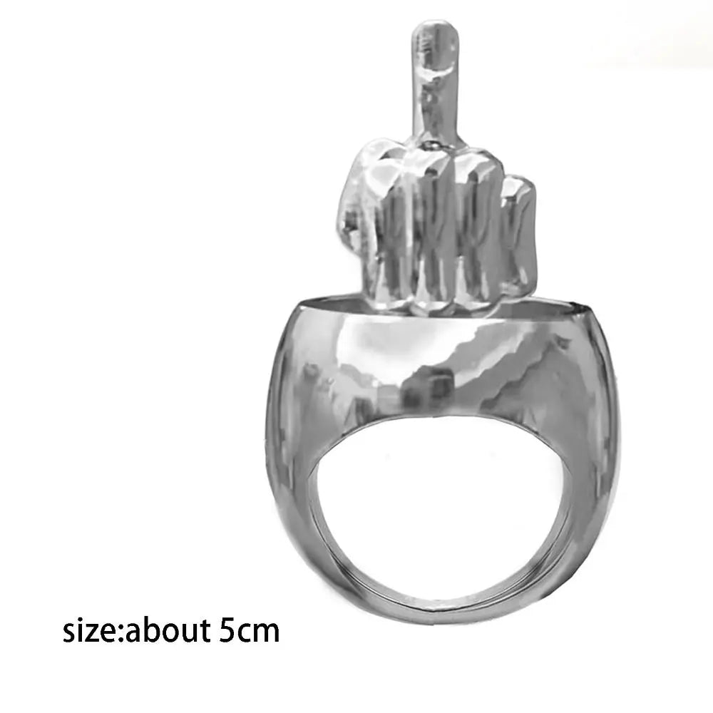 Edgy Iconic Flip Middle Finger Ring