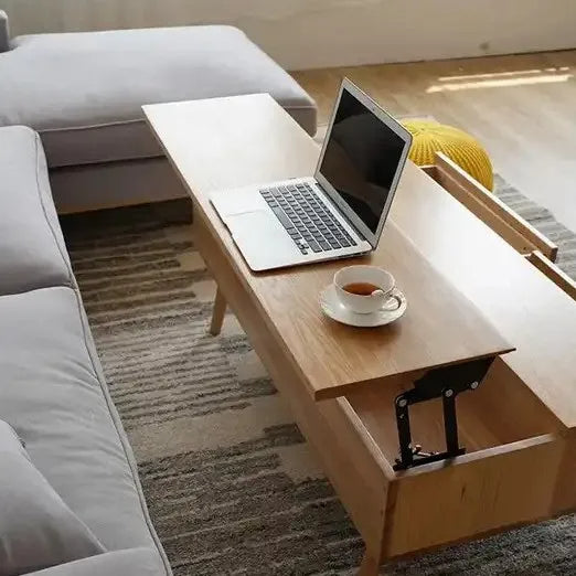 Wooden Nordic Liftable Space Saving Coffee Table