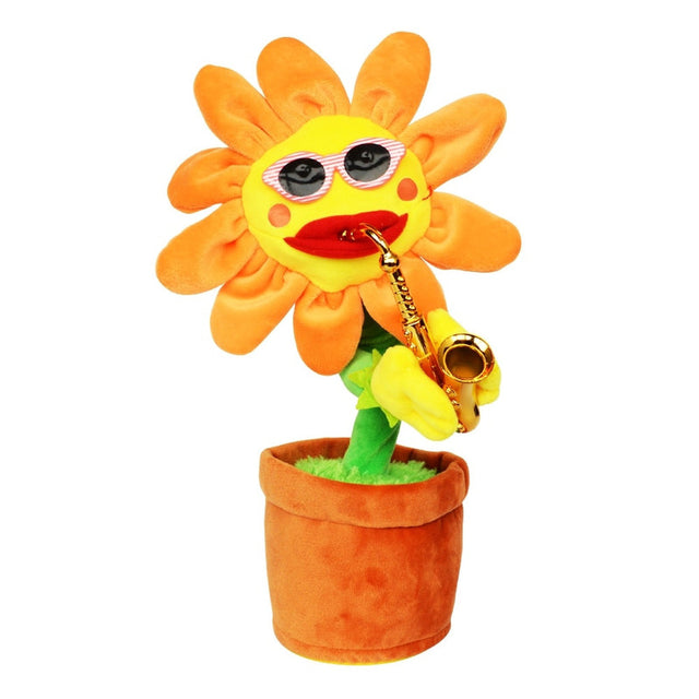 Dancing Plush Saxophone Flower Plant Toy