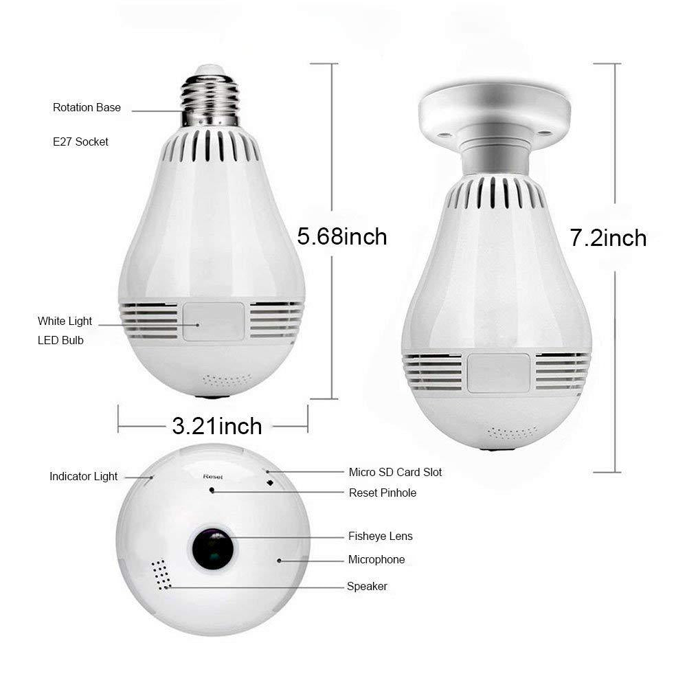 Fisheye Mini WiFi Bulb Security Camera