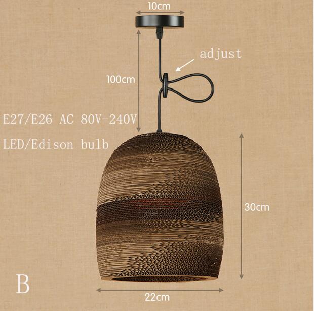 Modern Hanging Pendant LED Origami Paper Shade Lamp