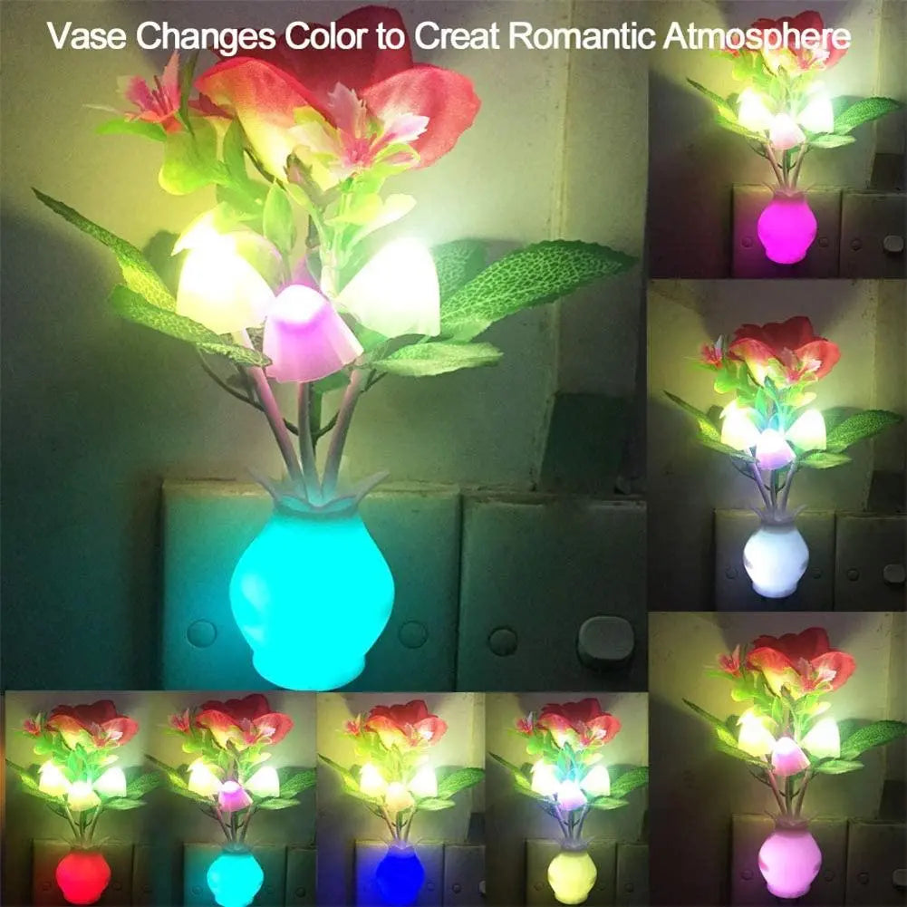 Mini Flower Vase Smart Light Sensor Night Lamp