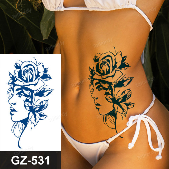 Blooming Flower Orchid Semi-Permanent Temporary Tattoo