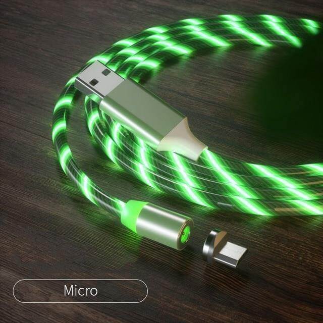 360 Led Color Magnetic Car Charging Cable