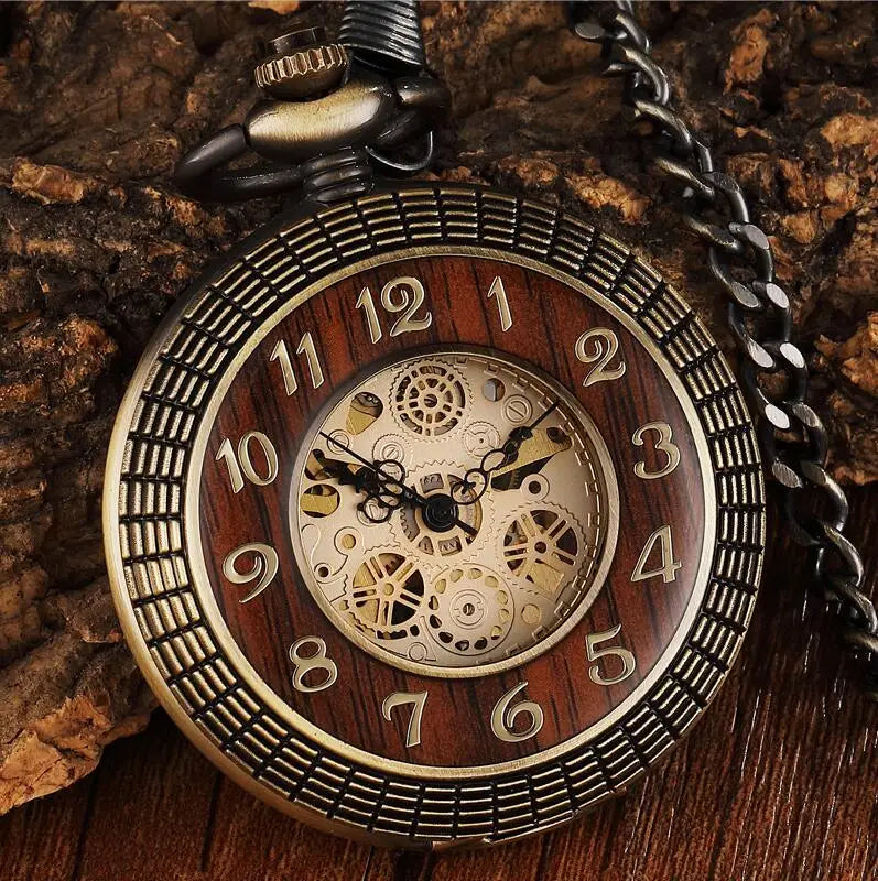 Retro Europe Rhythm Wood Pocket Watch