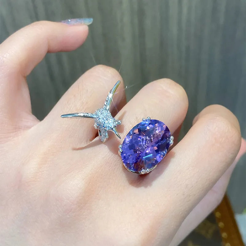 Majestic Hummingbird Gemstone Ring